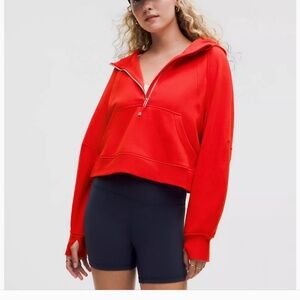 Lululemon Red Women's scuba half Zip-Up Hoodie